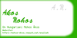 akos mohos business card